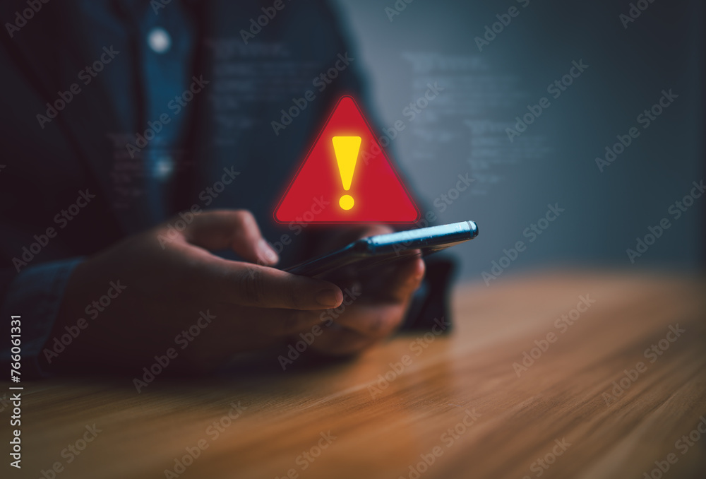 Poster System warning error popup and maintenance showing. cyberattack on online network error system. Cybersecurity vulnerability, data breach, illegal connection, compromised information.