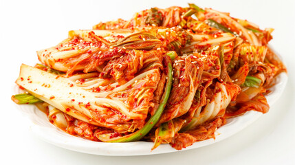 Kimchi traditional Korean dish made of seasoned vegetables and salt. Generative Ai