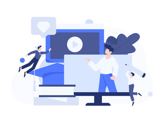 Character reading quietly vector concept operation hand drawn illustration
