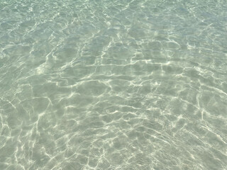 Beautiful calm blue sea and ripple on white sand at the beach