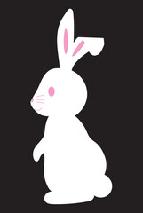 easter bunny logo rabbit icon silhouette rabbit head with two long ear isolated on white background in eps 10.