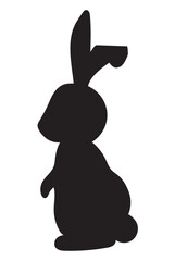 Obraz premium easter bunny logo rabbit icon silhouette rabbit head with two long ear isolated on white background in eps 10.
