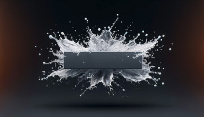 3D Water Splash Banner with Central Free Space