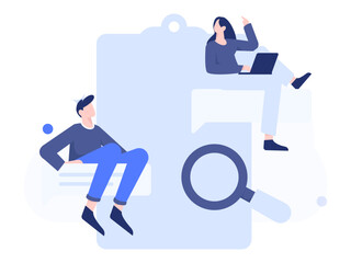 Personnel doing job interview flat vector concept operation hand drawn illustration
