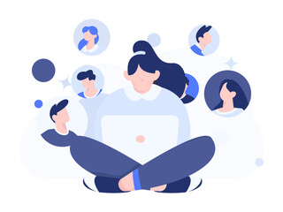 Personnel doing job interview flat vector concept operation hand drawn illustration
