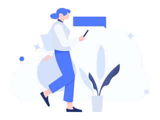 Personnel doing job interview flat vector concept operation hand drawn illustration
