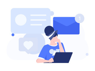 Personnel doing job interview flat vector concept operation hand drawn illustration
