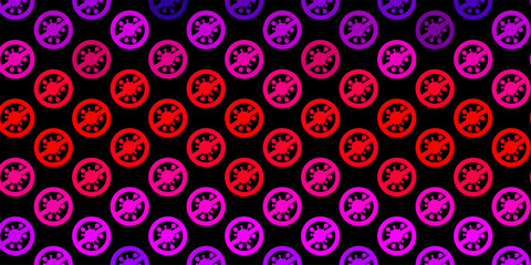 Dark Purple, Pink vector pattern with coronavirus elements.