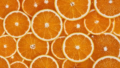Vibrant orange slices fruit background - citrus pieces pattern - 766066721