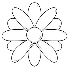 flower illustration hand drawn outline vector
