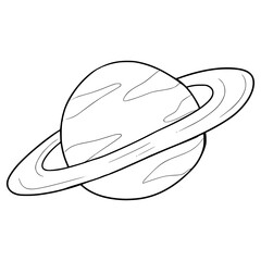 Saturn illustration hand drawn outline vector