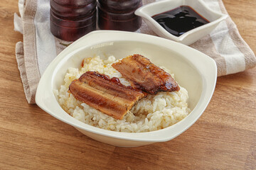 Roasred eel with steamed rice
