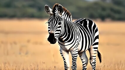 zebra in the serengeti park - obrazy, fototapety, plakaty