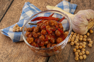 Baked chickpea with tomato sauce