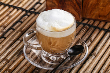 Cappuccino hot espresso with milk