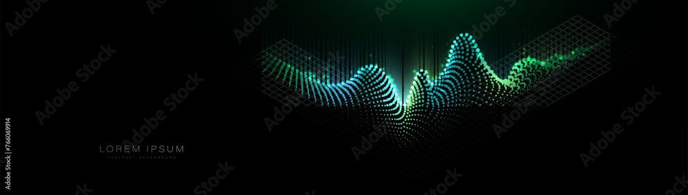 Poster abstract isometric 3d particle line graph. statistics and data. stock market chart. abstract backgro
