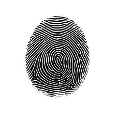 Black Fingerprint on a White Background