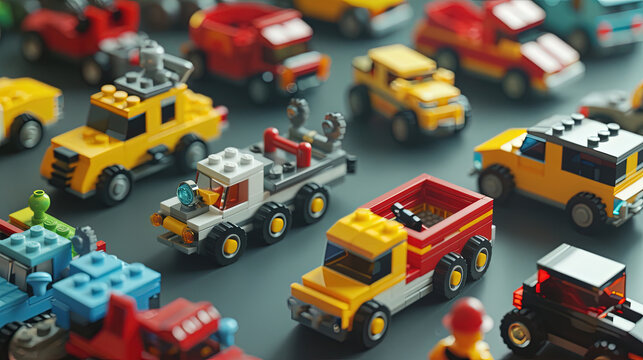 3D Transportations Miniature Illustration of Children's Toys
