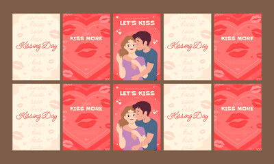 happy kissing day vector illustration flat design