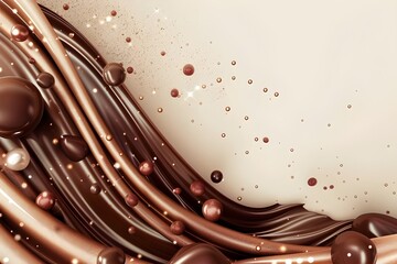 Tsunami Elegant And Mesmerizing Chocolate In Stunning 3d Illustration 