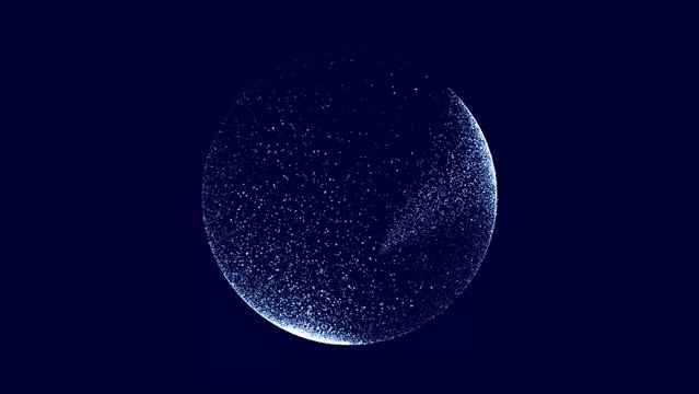 Shimmer circle container with dust particles