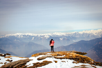 Snow caped Himalaya, Kedarkantha Mountain range in Uttarakhand, India