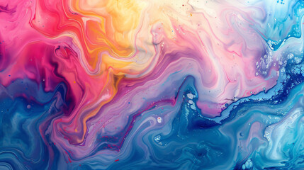 Swirling Waves of Abstract Marbling - obrazy, fototapety, plakaty