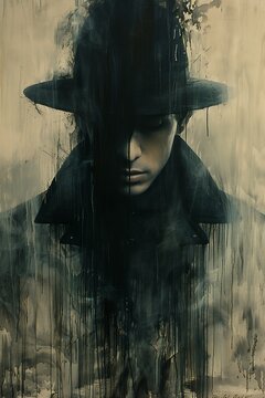 man black hat coat moody misty amazing detective thriller alluring soft shadowing necro duster color nephilim