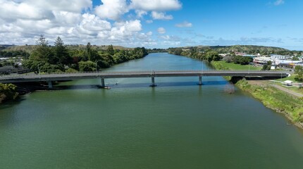 Bridge crossing the Wairoa River, Wairoa Hawke's Bay, New Zealand.