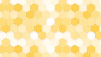 Abstract Design Hexagonal Shapes Background. Yellow Hexagon Texture