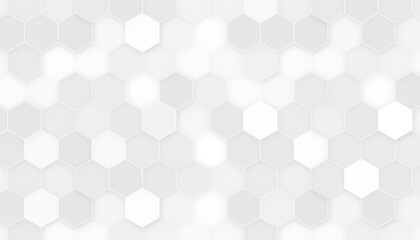 Abstract Design Hexagonal Shapes Background. White Hexagon Texture