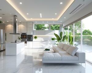 Eco-Conscious and Energy-Efficient Home Design with Natural Lighting and Open Floor Plan