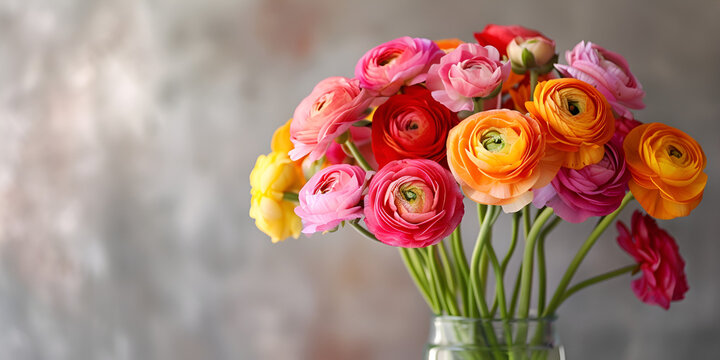 bouquet of tulips in vase, generative ai