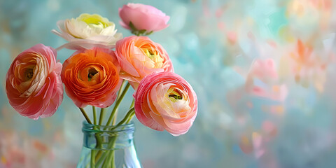bouquet of tulips in vase, generative ai