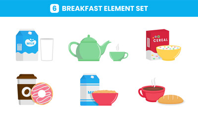 Breakfast Food Illustration, Breakfast Dishes Collection