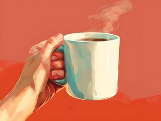 Holding a Steaming Mug of Coffee in the Early Morning Light