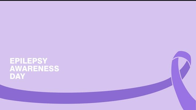Epilepsy awareness day on March 26th. purple day animation background. 4k typography animation with ribbons in the background 