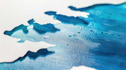 minimalist paper cut of lake michigan, blue color palette, white background, close up