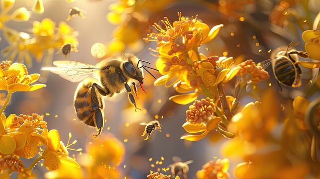 Design a captivating image showcasing honey bee background