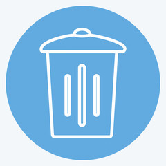 Icon Garbage Bin. suitable for Home symbol. blue eyes style. simple design editable. design template vector. simple symbol illustration