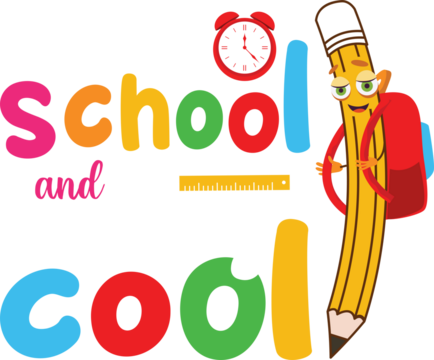 Backpack back to school vector cartoon pencil children beautiful typography t-shirt for children. teacher tee, apparel, vector illustration,graphic template, typography, vintage, teacher's day. - Powered by Adobe