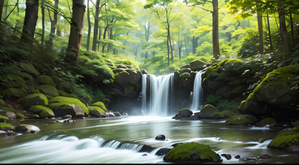 waterfall in the jungle