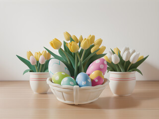 Easter Eggs and Tulips