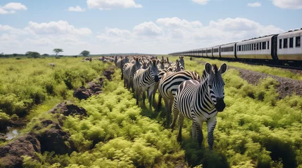 Gordijnen zebra in the wild © qaiser