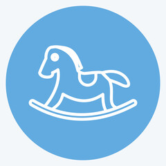 Icon Horse. suitable for Baby symbol. blue eyes style. simple design editable. design template vector. simple symbol illustration