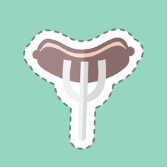 Sticker line cut Hot Dog. suitable for party symbol. simple design editable. design template vector. simple symbol illustration