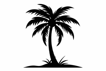 Fototapeta na wymiar silhouette-vector-of-coconut-tree.