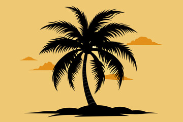 Fototapeta na wymiar silhouette-vector-of-coconut-tree.