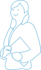 A Woman in A Suit Holding A File