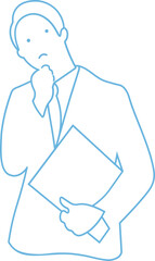 Man in Suit Holding File Folder